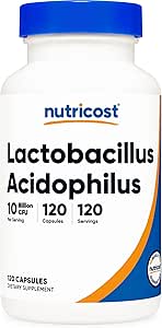 Nutricost Lactobacillus Acidophilus 10 Billion CFU, 120 Vegetarian Capsules