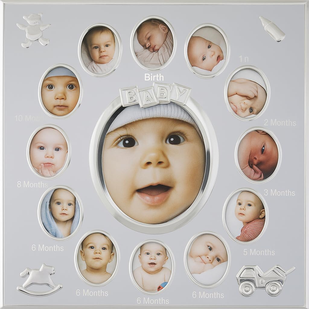 Baby My First Year Multi-Photo Frame Holds 13 Photos Set Newborn 12 Months Gift Beautiful Multi-Photo Picture Frame - Image 3