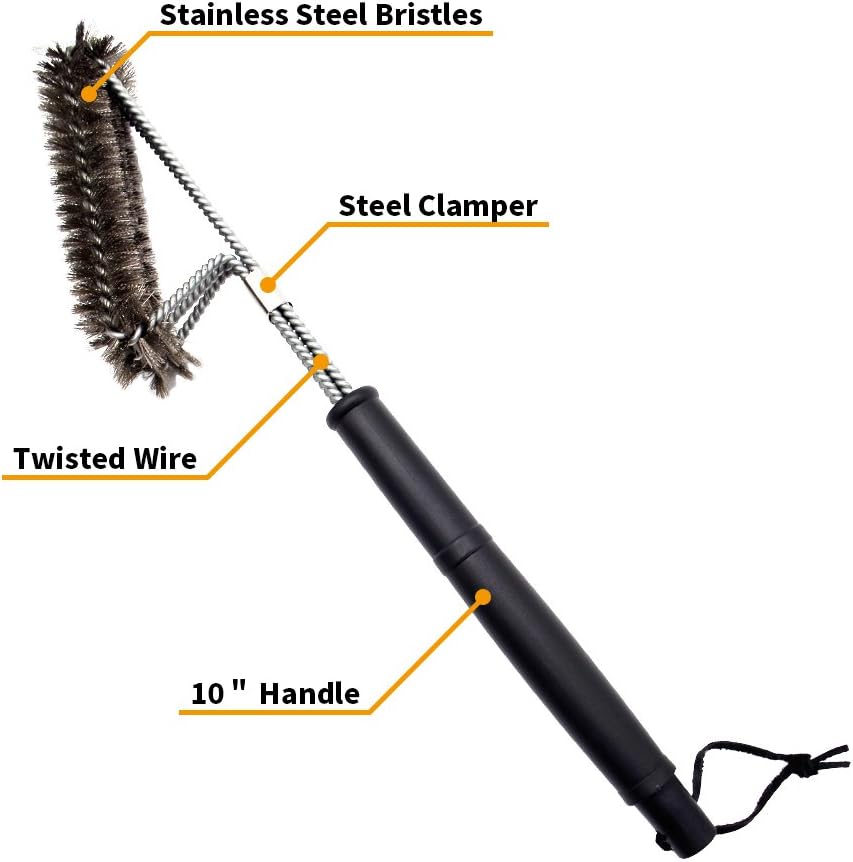 NEXCOVER 60 Inch Offset Smoker Cover and 18" BBQ Grill Brush Barbecue Cleaning Tool Bundle