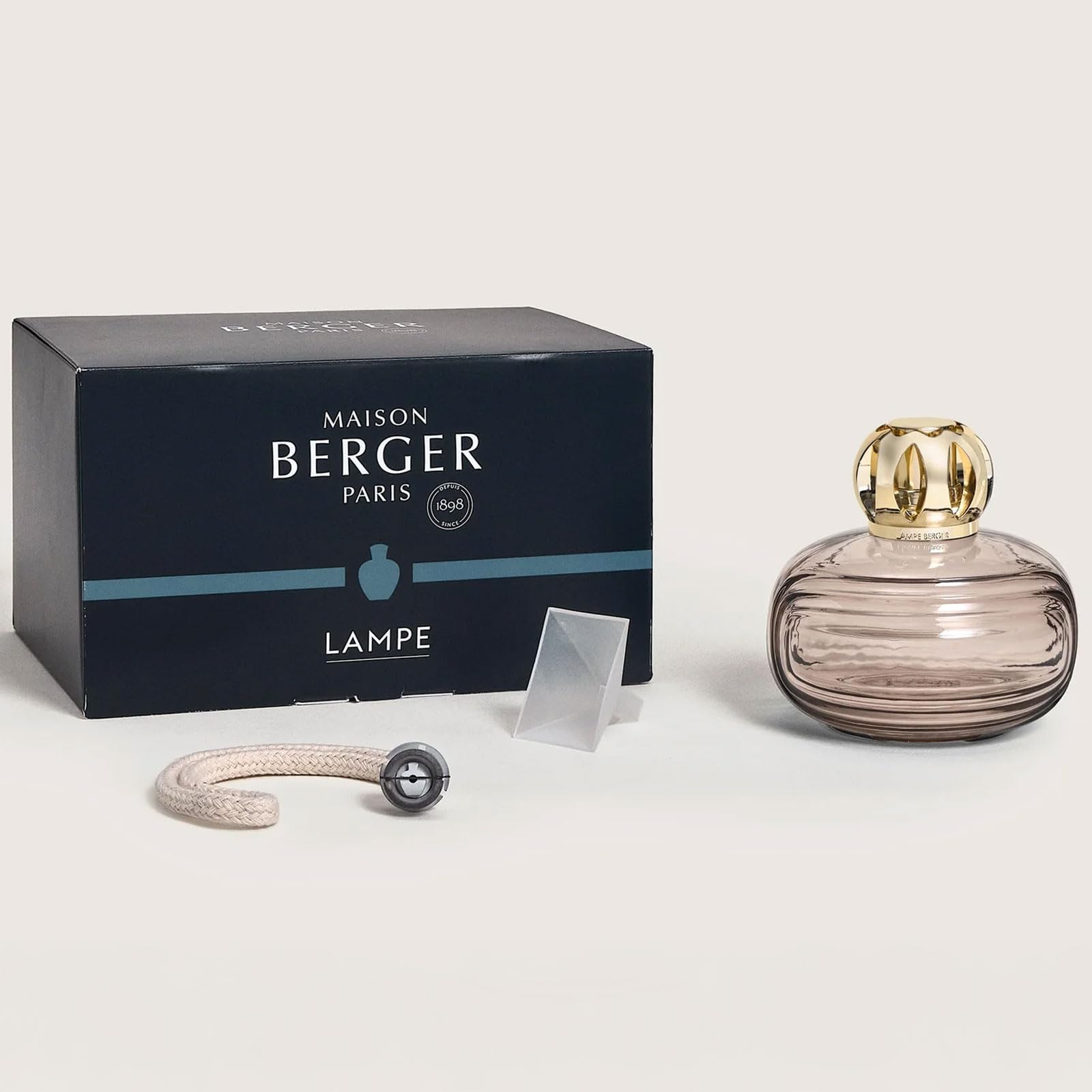 MAISON BERGER – Lampe Berger Collection Enigma – Diffuseur Catalytique – Action Anti-Odeurs & Parfum d’Intérieur – sans Recharge - Taille 11 cm (Marron)