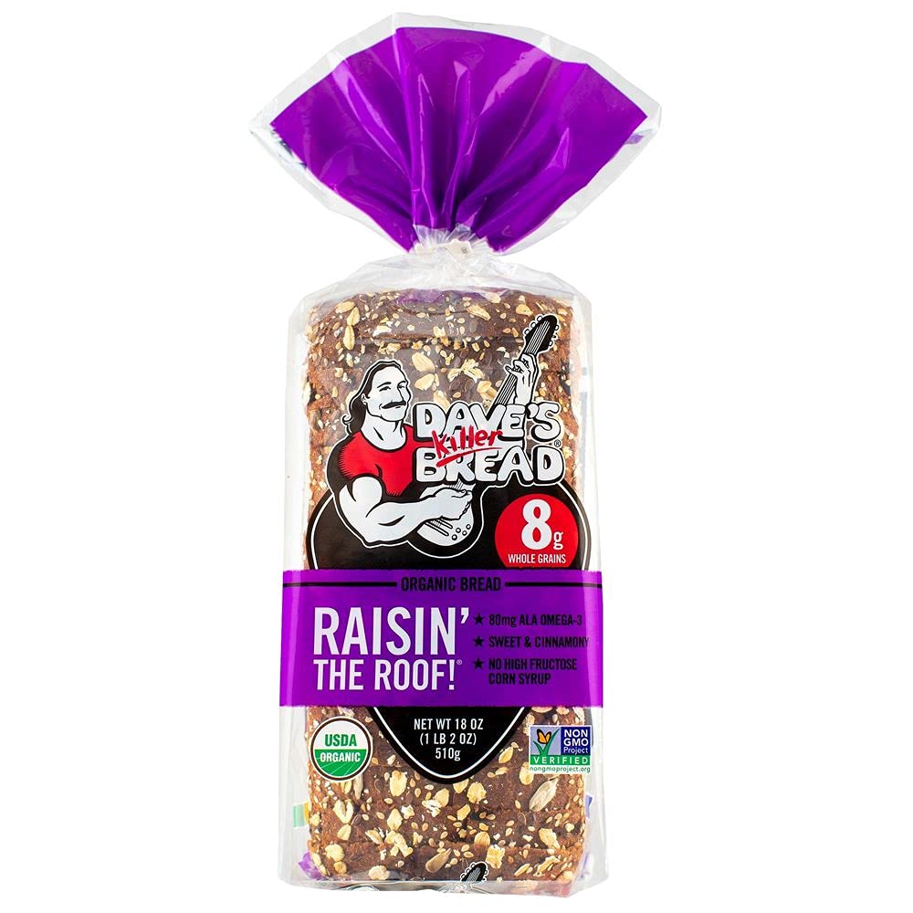Dave's Killer Bread Raisin' The Roof Organic Bread by Daves Killer Bread – 18 Ounce (Pack of 10), Natural, Pack of 10