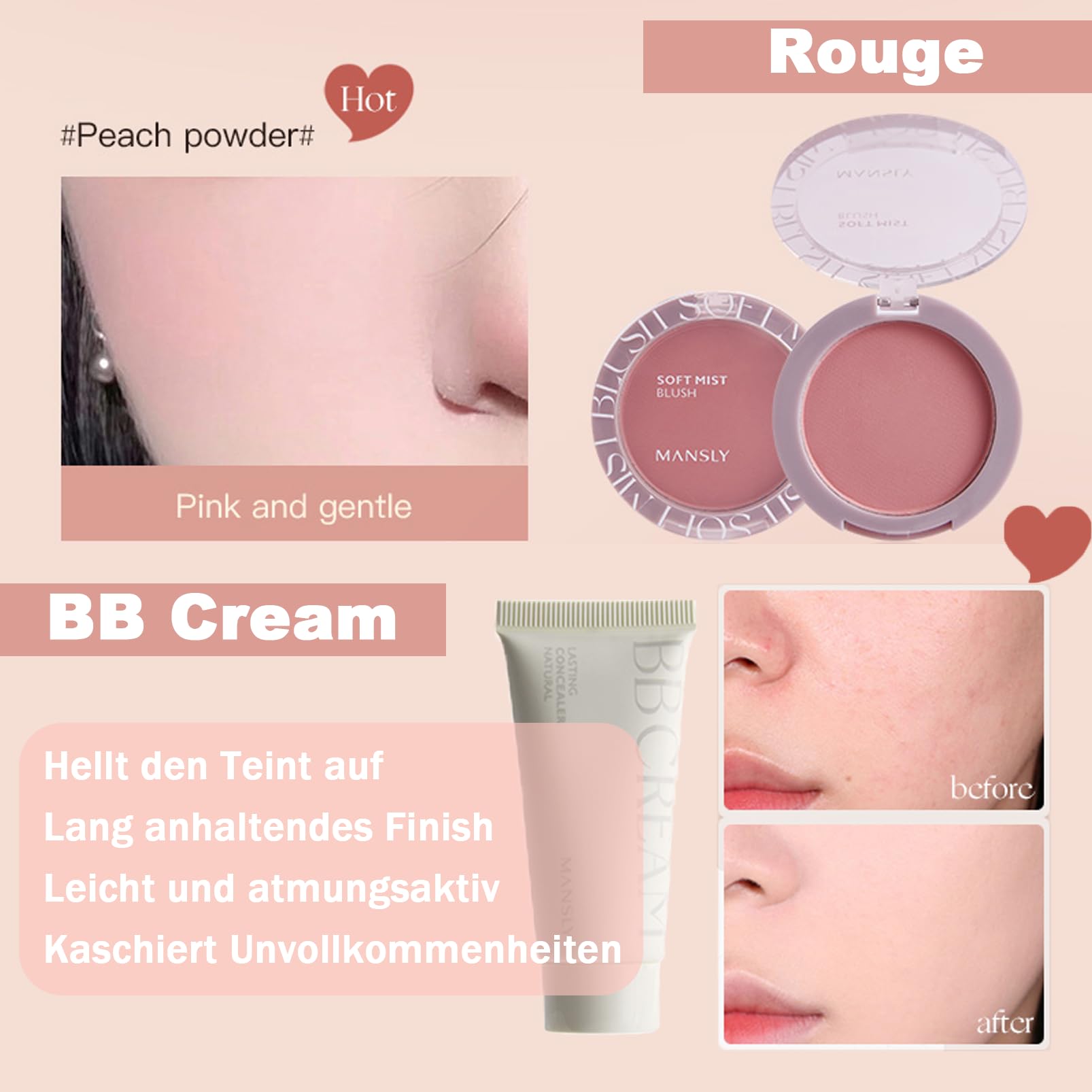 EONFAVE All In 1 Set Trucco, 11 Pezzi, Set Regalo Trucco, Lucidalabbra, Blush, Palette Ombretti, Matita Sopracciglia, Eyeliner, BB Cream, Setoso Morbido, Per Regali Perfetti, Multicolore, Unisex