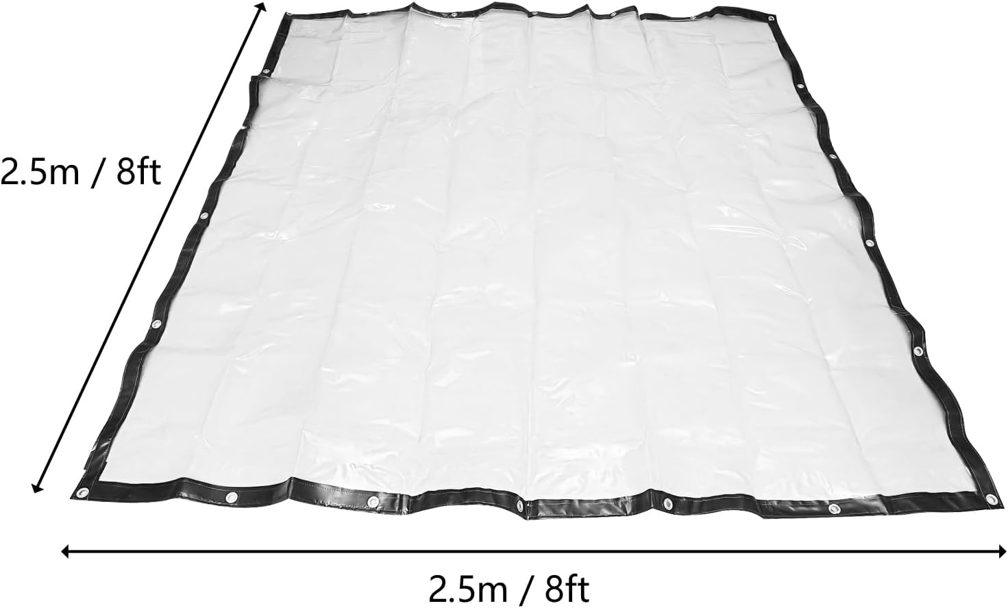 8x8フィート クリアビニールパティオカーテン - 高耐久防水タープ グロメット付き ガゼボ/バルコニー/パーゴラエンクロージャー用