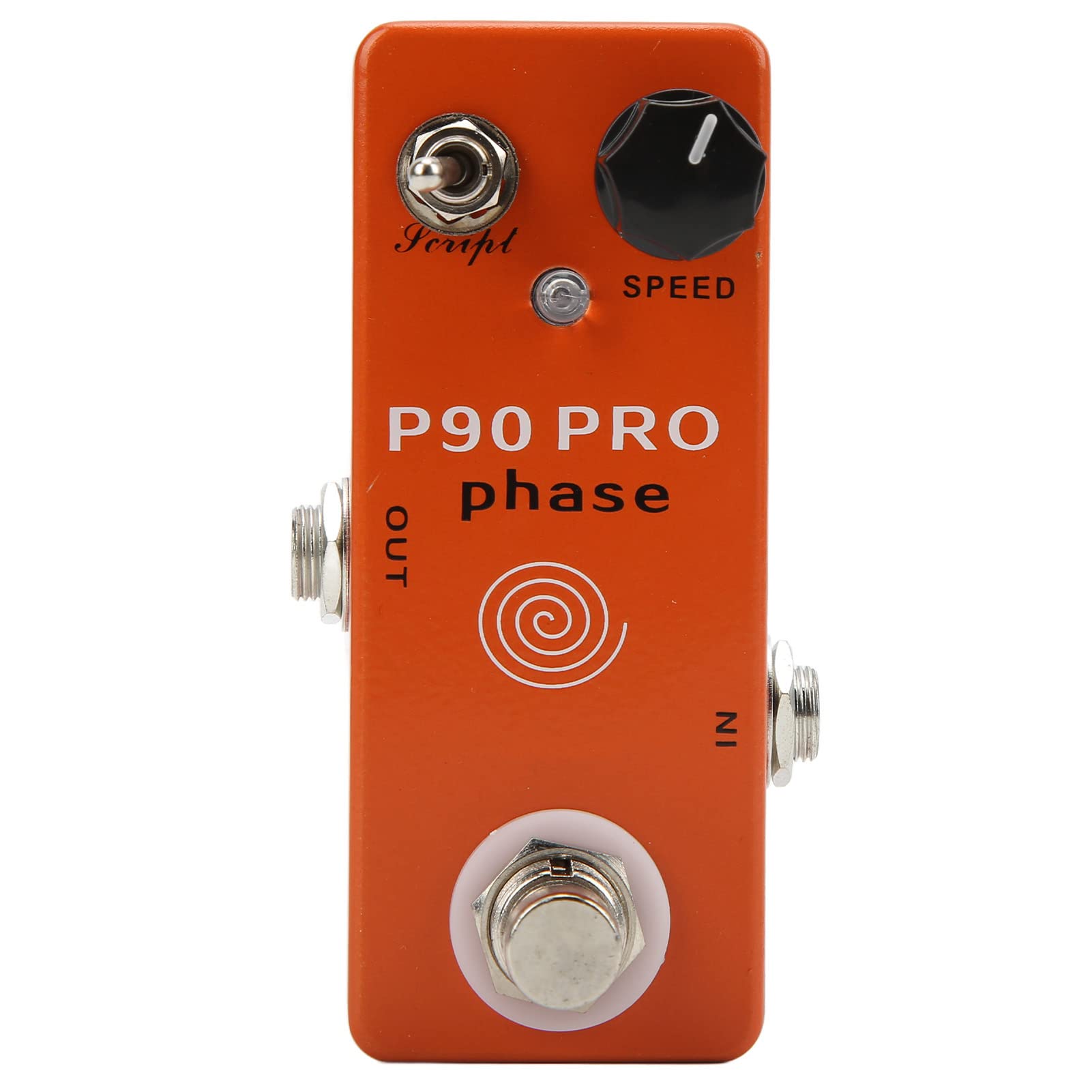 Manopola di Regolazione della Velocità in Metallo Effetto Fase Pedale Phaser per Chitarra Elettrica con SCRIPT Awitch con True Bypass Orange DC9V