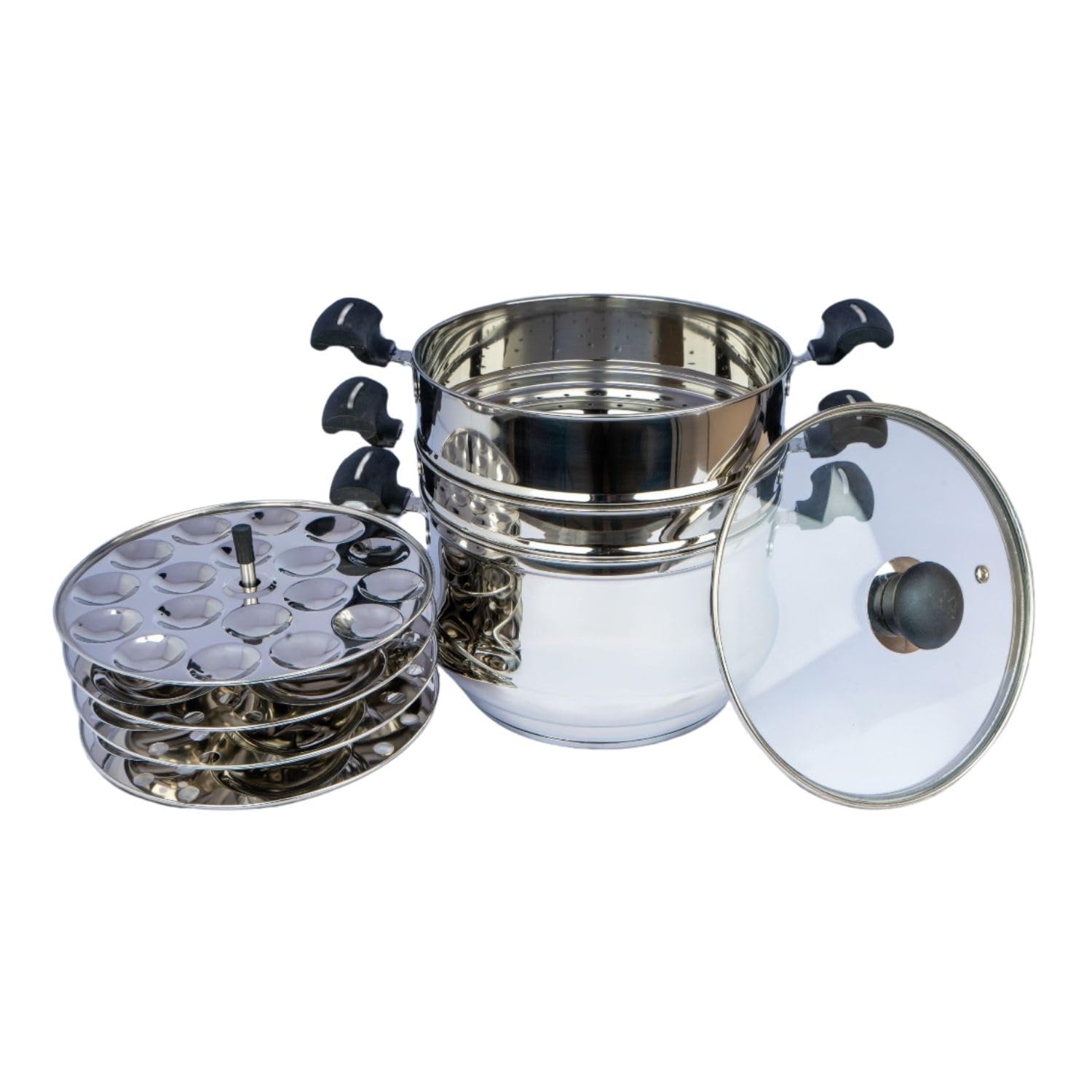 Generic 5-in-1 Multipurpose Steamer and Cooker, Stainless Steel Kitchen Appliance with Steam, Boil, Fry, Slow Cook and Warm Functions