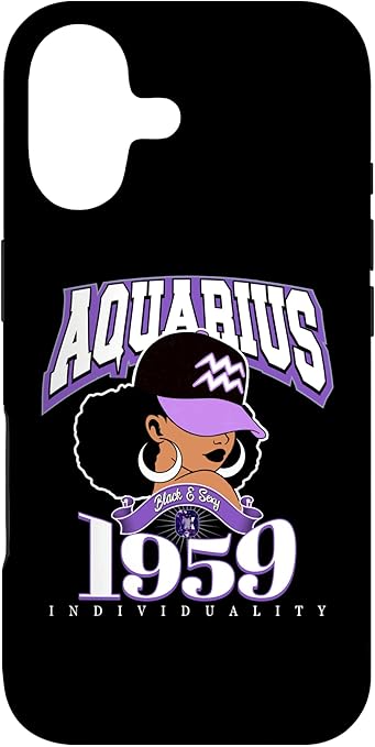 Aquarius 1959 Astro Year Melanin Queen Afro Goddess Case for iPhone 17