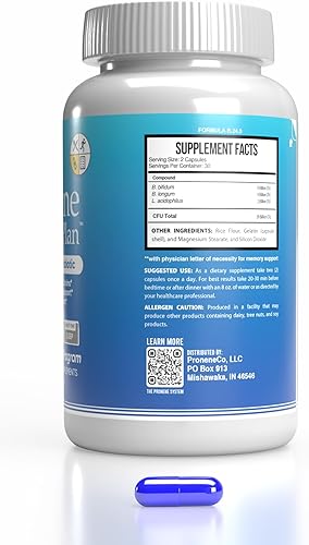 Miniatura 2 de Pronene Memory Plan Probiótico avanzado Lactobacillus acidophilus, Bifidobacterium bifidum, Bifidobacterium longum Apoya la inmunidad, microbioma,