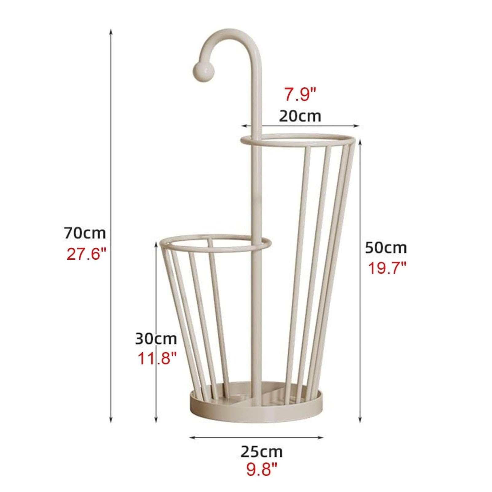 Soporte de paraguas de doble capa, contenedor de metal para entrada de bastones, organizador de paraguas que ahorra espacio para el hogar, oficina, apartamento