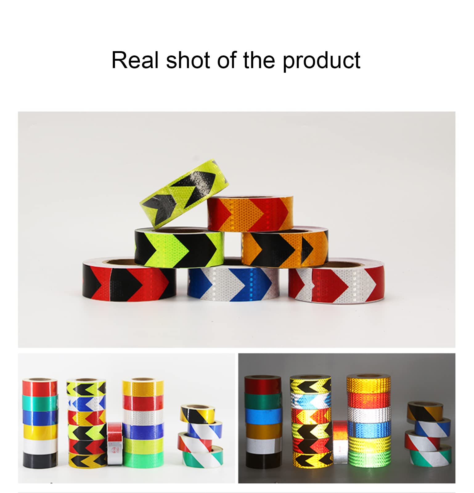 Reflektorbandrolle für den Außenbereich, wasserdichtes Reflektorband, 5,1 x 24,4 m, wasserdichtes, selbstklebendes Sicherheits- und Warnreflektorband für den Außenbereich(Yellow Black)