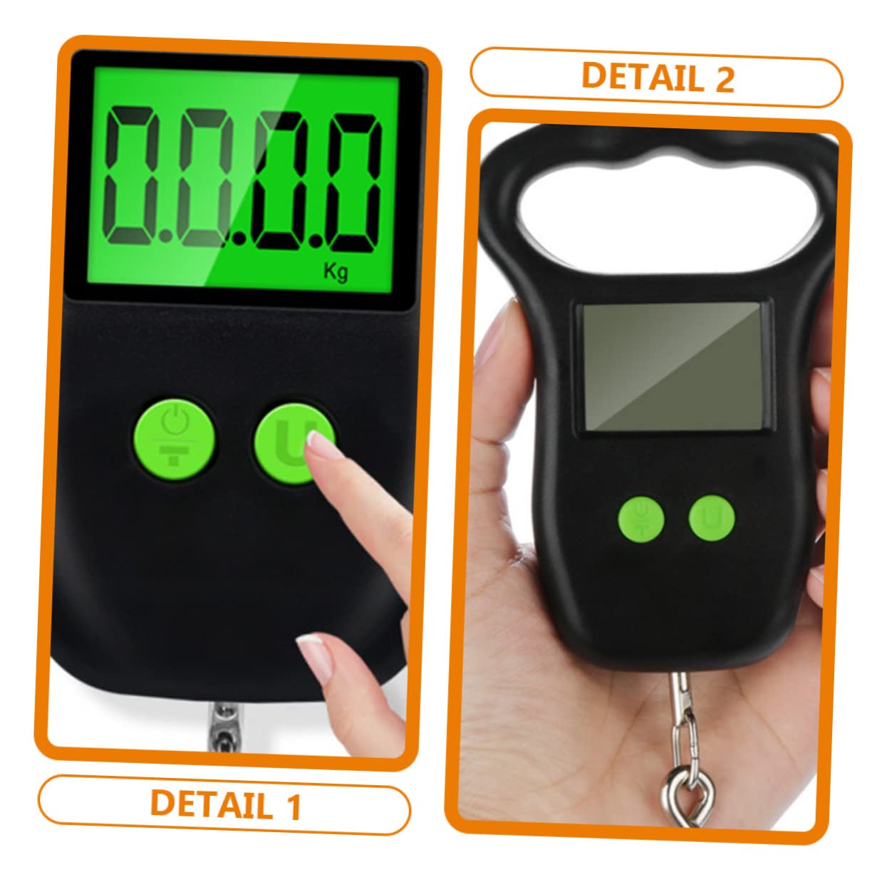 Mipcase 3pcs Digital Luggage Hook Scale Portable Scale with LCD Display Compact Design for Travel Luggage Fishing and Weighing Packages Easy to Use Lightweight