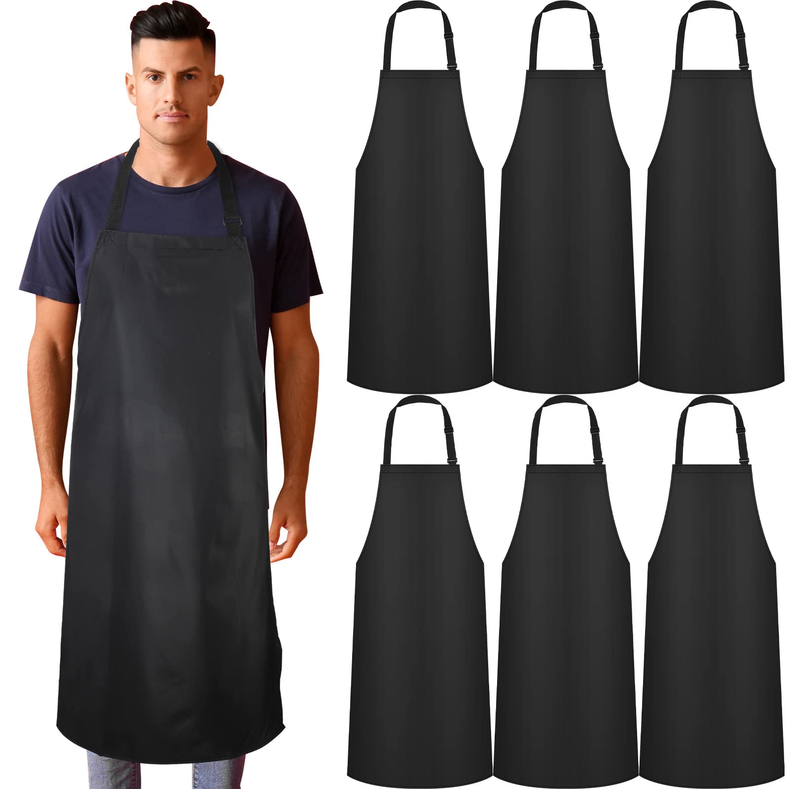 Buy Cheecen 6 Pieces Waterproof Apron Commercial Vinyl Oil Resistant