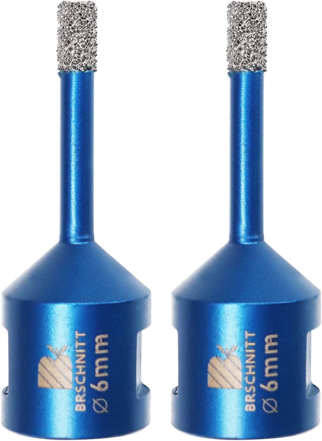 Diamond Drill Bit 6mm,BRSCHNITT 2pcs M14 Vacuum Brazed Diamond Tip Drill Bit for Tile Porcelain Stoneware Ceramic Marble Granite Drilling,Suitable For Angle Grinders