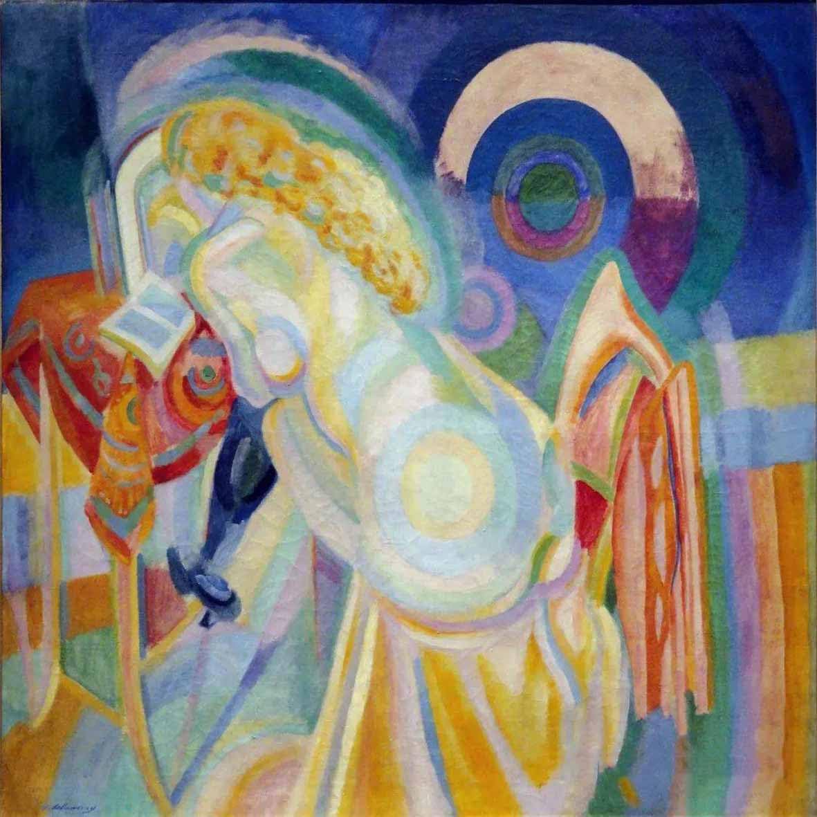 Robert Delaunay femme nue en lecture affiche toile pour mur blanc sans vie - 7