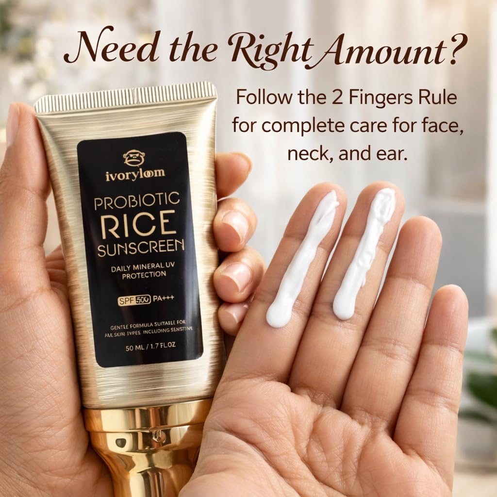 ivoryloom SPF 50 PA++++ Mineral Sunscreen | Fast Absorbing Hydration with Rice Ferment, Niacinamide, Hyaluronic Acid, Titanium Dioxide | Broad Spectrum | No White Cast | Reef Safe | 1.7 OZ - Image 7