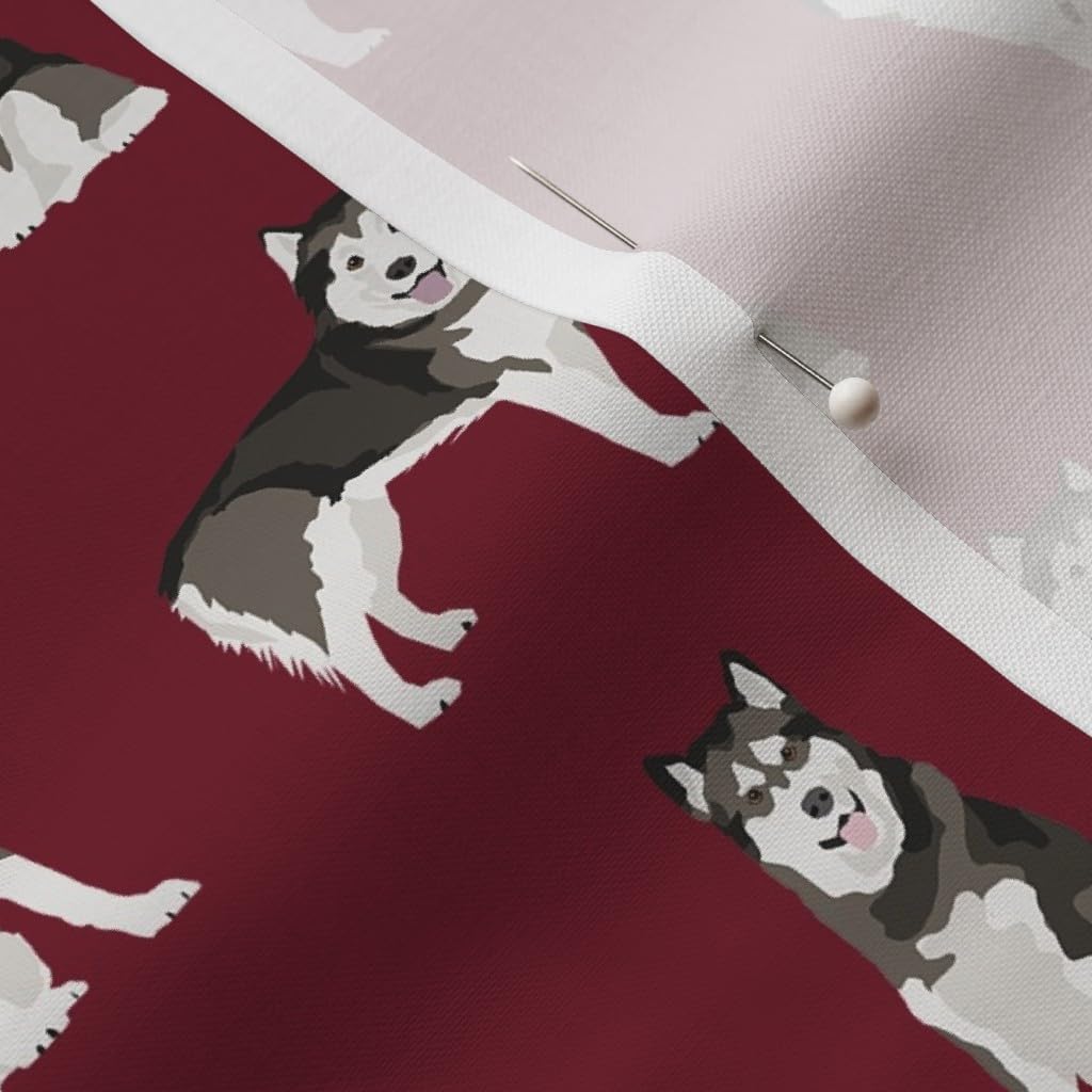 Spoonflower Fabric - Alaskan Malamute Dogs Breeds Pet Friendly Pets Portrait Printed on Petal Signature Cotton Fabric by The Yard - Sewing Quilting Apparel Crafts Decor