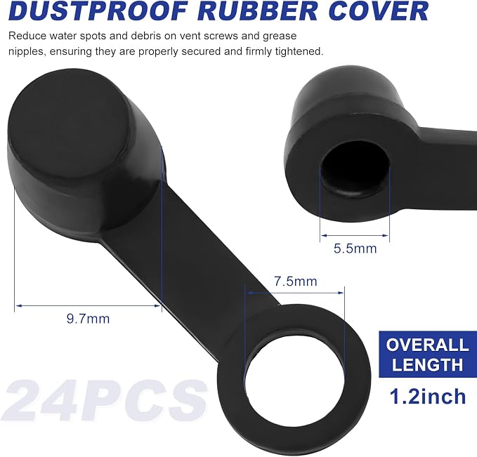 24 tapones de goma para purgador de freno de auto miniatura 2