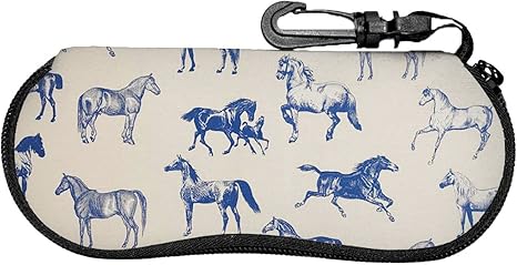 Amazon Co Jp メガネケース サングラスケース 馬柄 軽量 コンパクト 眼鏡ケース メガネポーチ 擦り傷防止 持ち運びには便利 小物入れ 金属フック付き 眼鏡入れ 収納ケース 防水 めがねケース ファッション