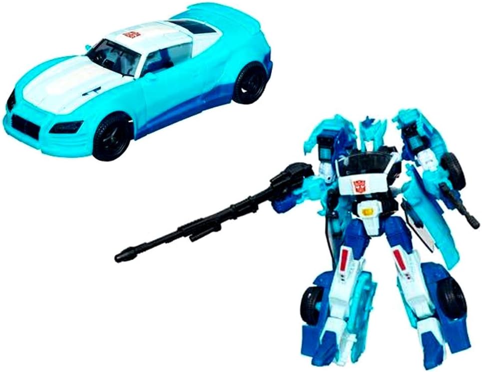 Hasbro Transformers Generations Series Deluxe Class 6 Inch Tall Robot Action Figure - BLURR with Dual Laser Blasters (Vehicle Mode: Courier Car)