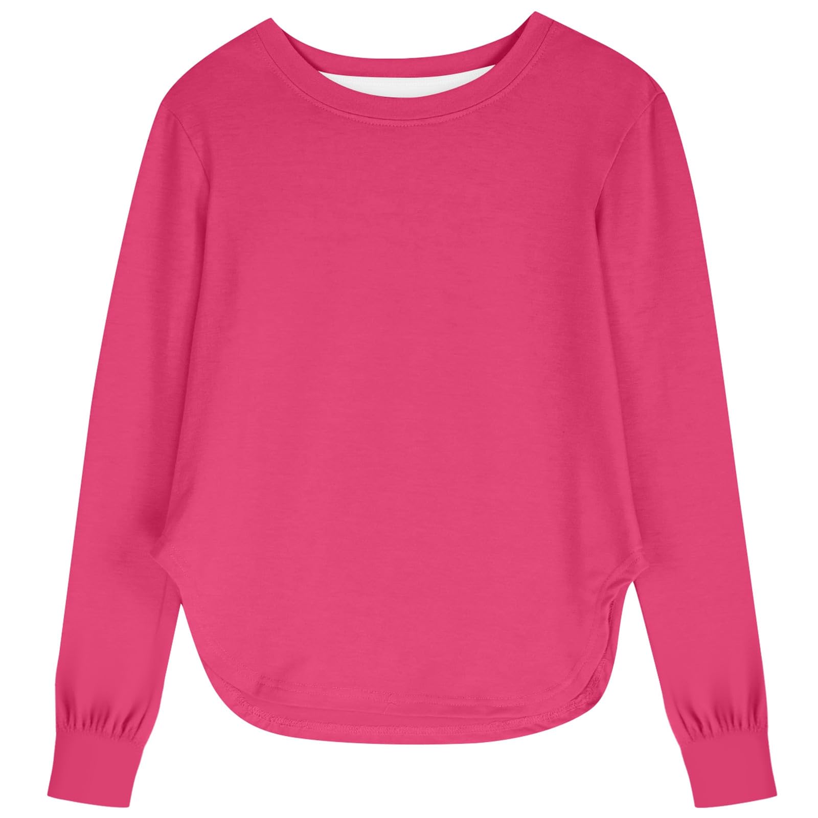Generisch Langarmshirt Milchseide für Mädchen atmungsaktiv weich vielseitig einfarbiges schmal geschnittenes Hemd für Babys Kleinkinder