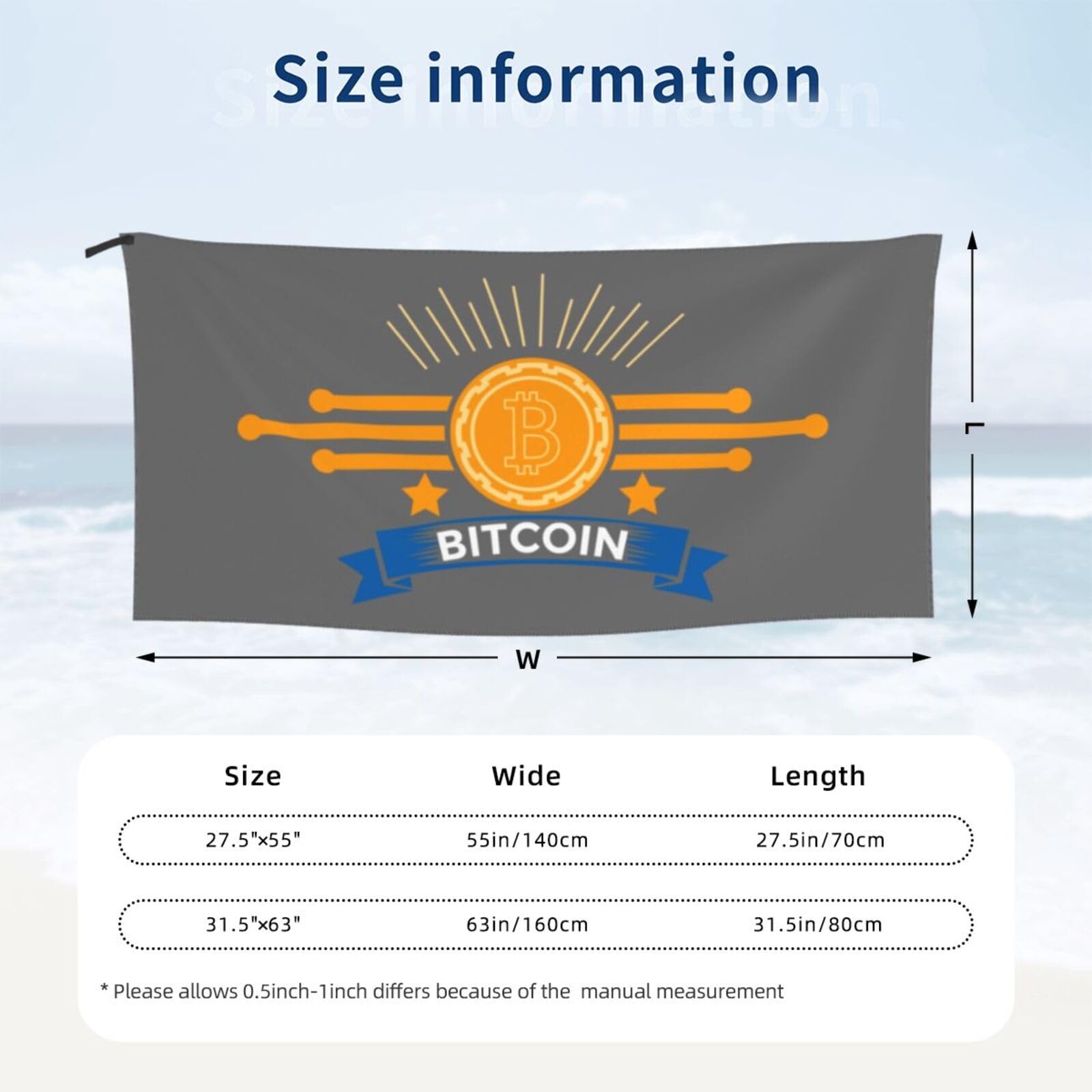 Amazon.com: SIYTUAU Bitcoin Crypto Bath Towels 31.5