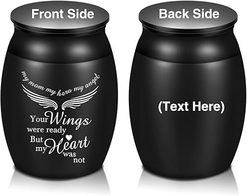 Urnas pequeñas de cremación de 1.6 pulgadas de alto, hecha a mano, hermosa urna de recuerdo para funeral, urnas decorativas pacíficas para cenizas