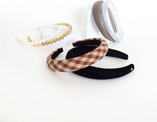 PONETTE - Juego de 6 Diademas de Mujer de Tejido, Metálicas y Perlas, Tendencia, Moda, Cómodas, Accesorios de Pelo, Complementos para Cabello, Marca Española