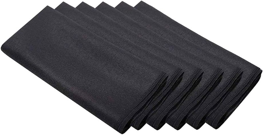 Surmente 17-Inch Polyester Cloth Napkins Linen Dinner Napkins - Set of 12 for Weddings, Banquets, or Restaurants (1-Dozen) (Black)