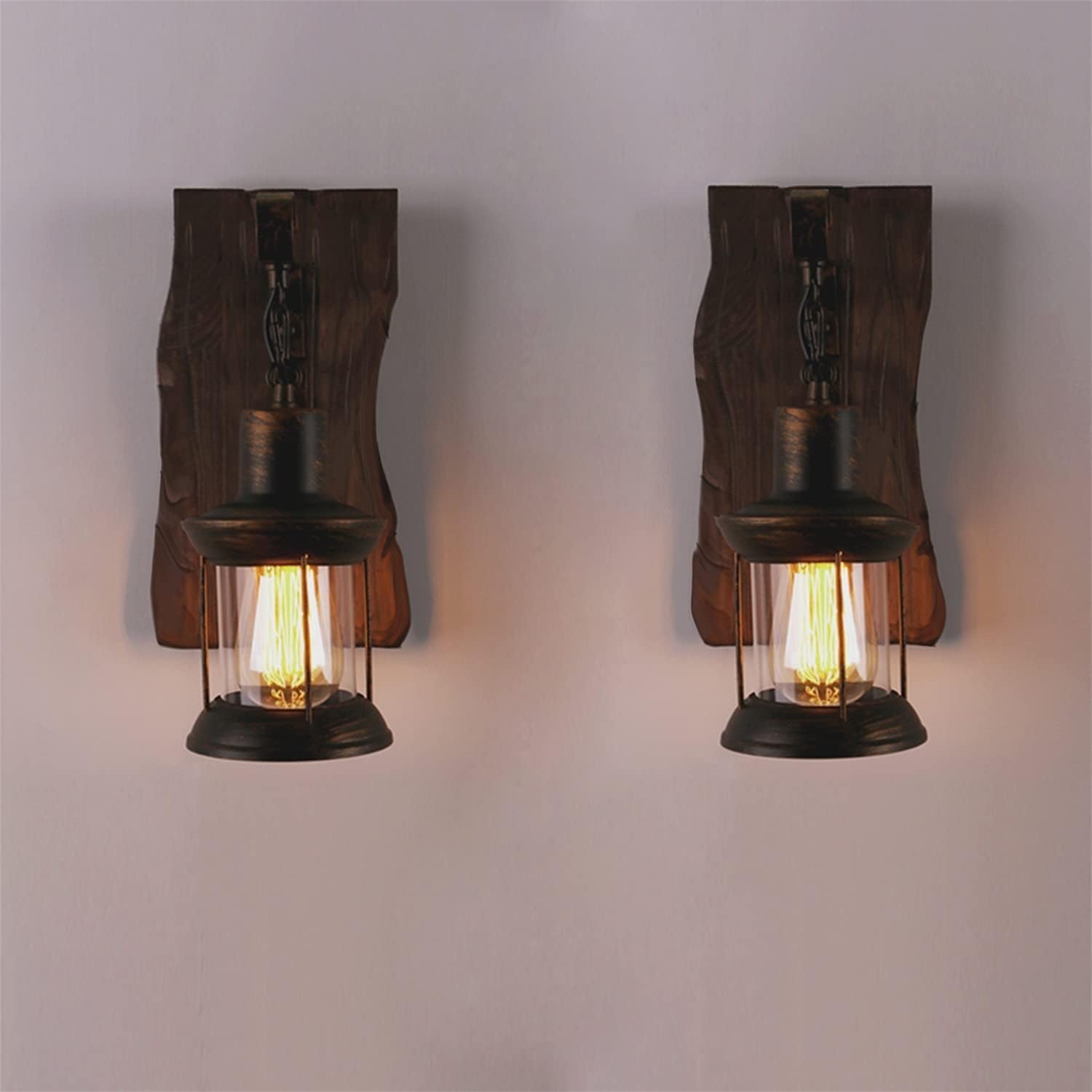 Apliques De Pared Rústicos Lámparas De Pared De Madera De Granja Lámparas De Pared Industriales Retro Lámpara De Tocador For Pasillo Pasillo Dormitorio Mesita De Noche Sala De Estar Baño ( Tamaño : 2P