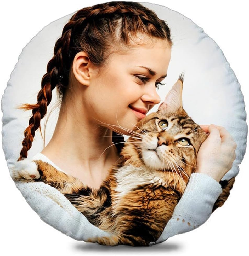Custom Pillow, Personalised Cushions with Photo,Add Your Text or Picture Face Design on Pillow,Personalised gifts for Birthday, Couple, Parents, Friends,Anniversaries,Photo Cushions Personalised (D)