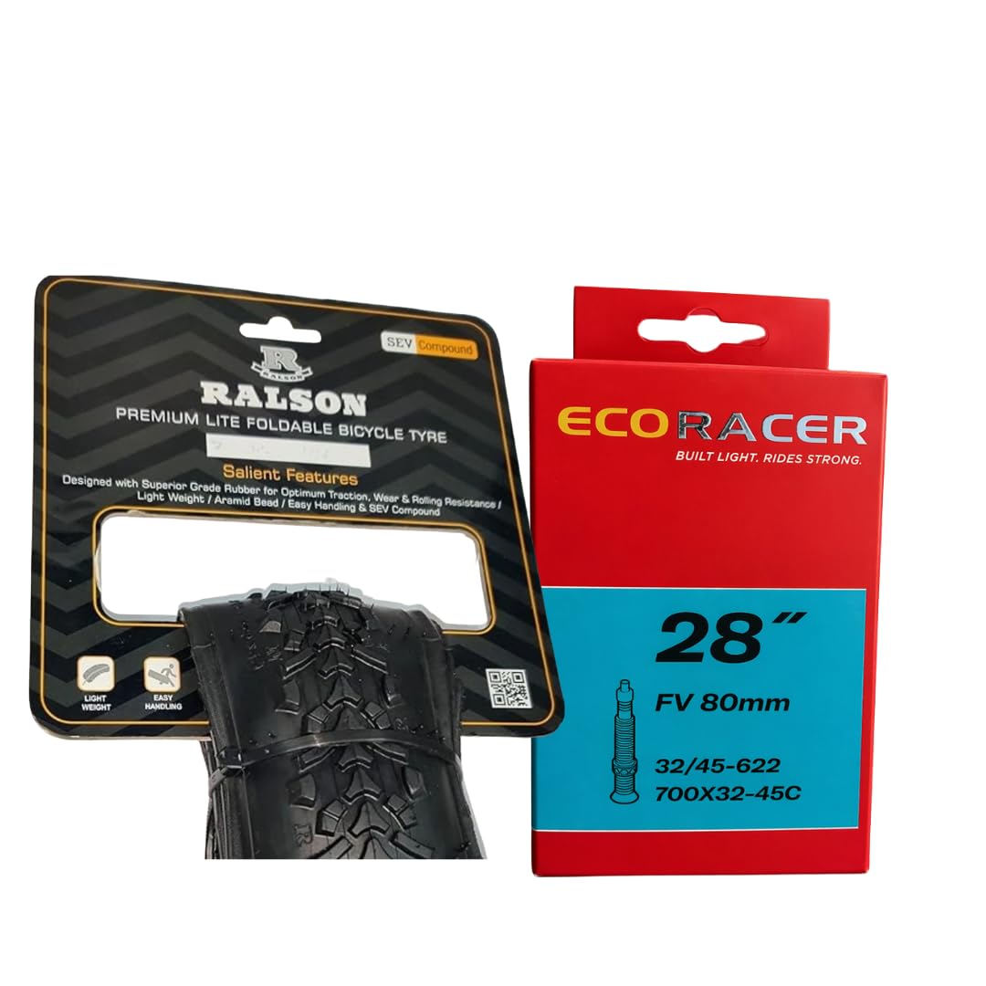 700x35C Foldable Tyre & 700x32–45C 80mm Tube Combo (Pack of 2 Tyres + 2 Tubes) for Bicycle-image-8