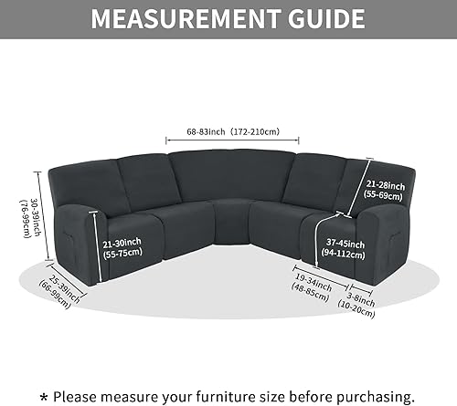 Miniatura 6 de Easy-Going Funda reclinable 100% impermeable, funda elástica para sofás reclinables, funda de sofá modular extragrande, protector de muebles en