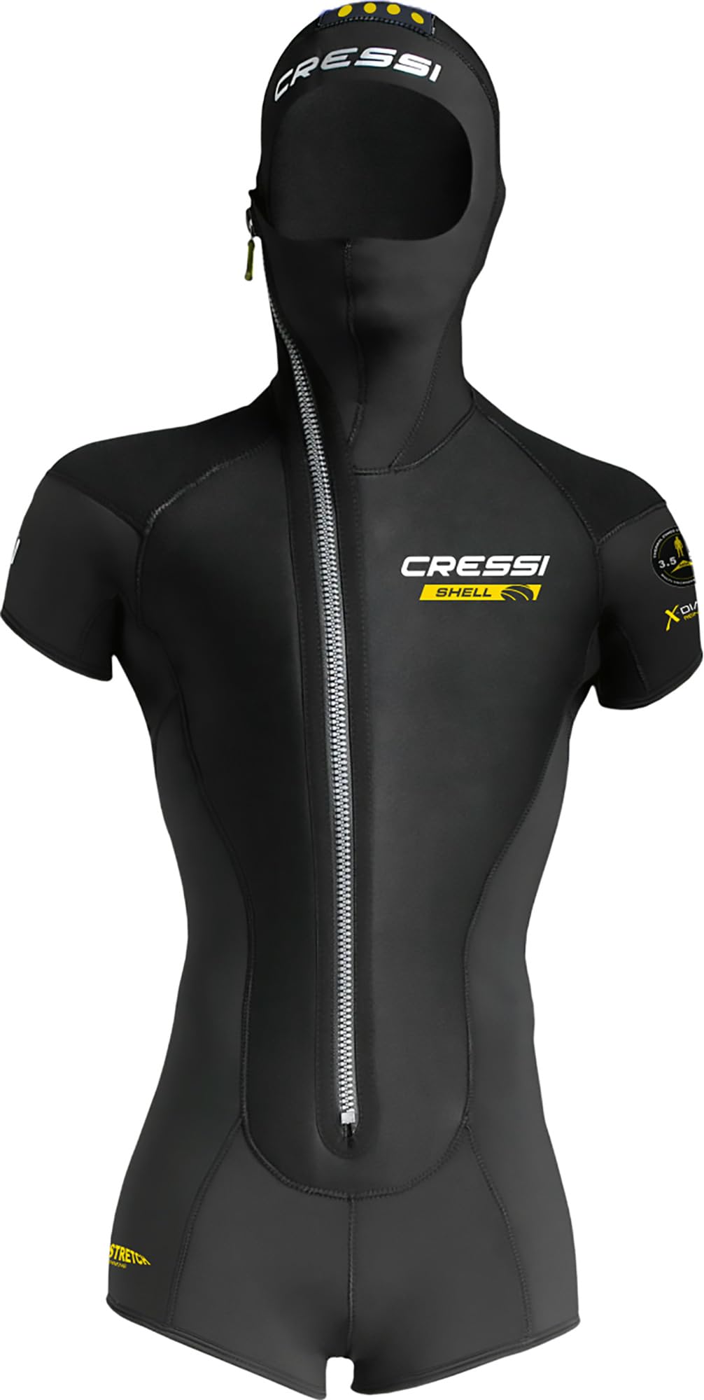 CRESSI Shell Jacket 5mm – Kurzärmeliger Überanzug aus Ultra-Stretch-Neopren mit Unterschiedlichen Stärken 5+3,5 mm