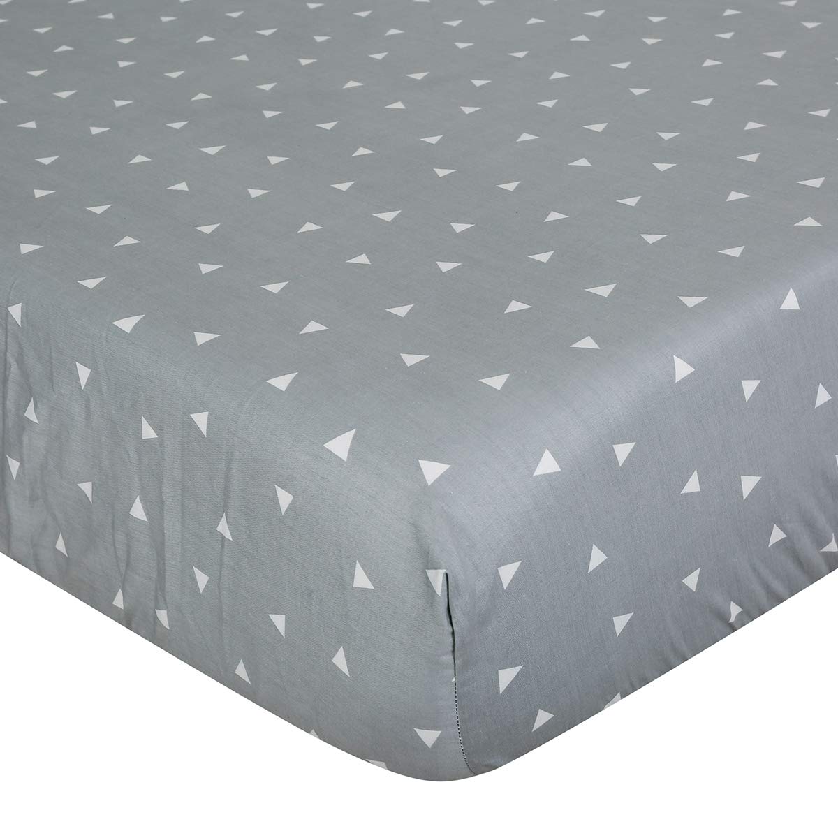UOMNYCrib Sheet 100% Cotton - Crib Fitted Sheet Baby Sheet Standard Crib Toddler Sheet 28 x 52 Inch for Boys and Girls 1 Pack Triangular Grey