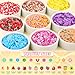 24-Grid TINKRSTUFF Fruit Slice Polymer Clay Slime Add Ins for Nail Art Fimo, Fake Sprinkles Scrapbooking Embellishments & Lip Gloss, Bulk Slime Mix Ins Assorted Fruits Accessories for DIY Crafting