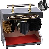Sangeuhhlk Automatic Electric Shoe Polisher - Stainless Steel Buffer with Dust Removal & Dual Brushes for Home, Hotel, Office