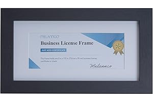 Melannco Black Wood Cosmetology License Frame 3x7.5