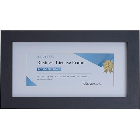 Melannco Black Wood Cosmetology License Frame 3x7.5