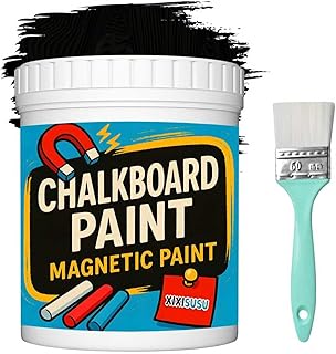 Magnetic Chalkboard Paint (16 Oz) - Blackboard Paint For Walls, Glass, M...