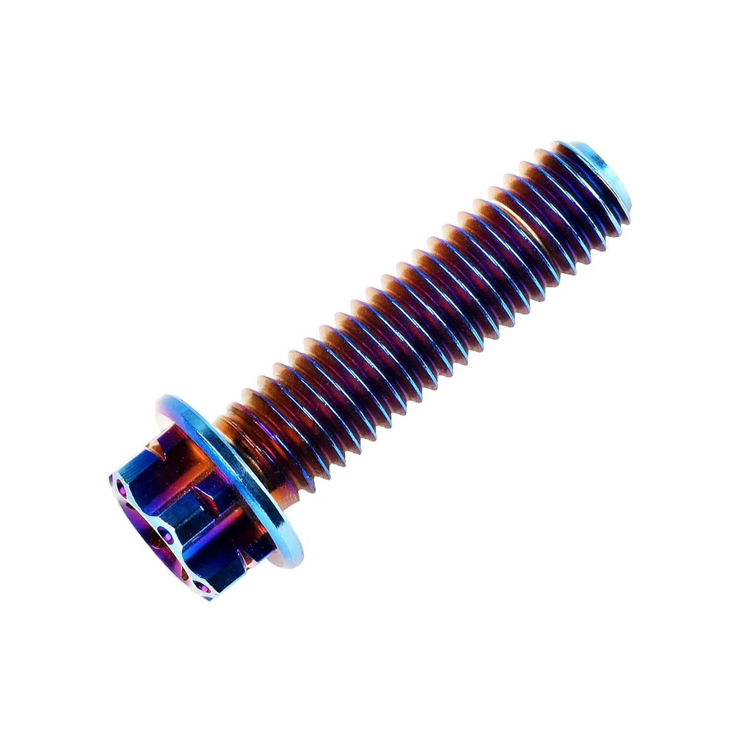 Titanium Torx Bolt M10x15 20 25 30 35 40 45 50 55 60 65 70 75 80 85 90mm T50 Flange Head Screw for Motorcycle Refitted Pack of 4 (Burnt Blue, M10x35mm Pitch 1.5)