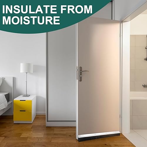 Miniatura 4 de 4 piezas de 3 x 39.3 pulgadas cepillo de puerta PP aleación de aluminio sello de barrido de puerta corredera tira de sellado fácil montaje burlete