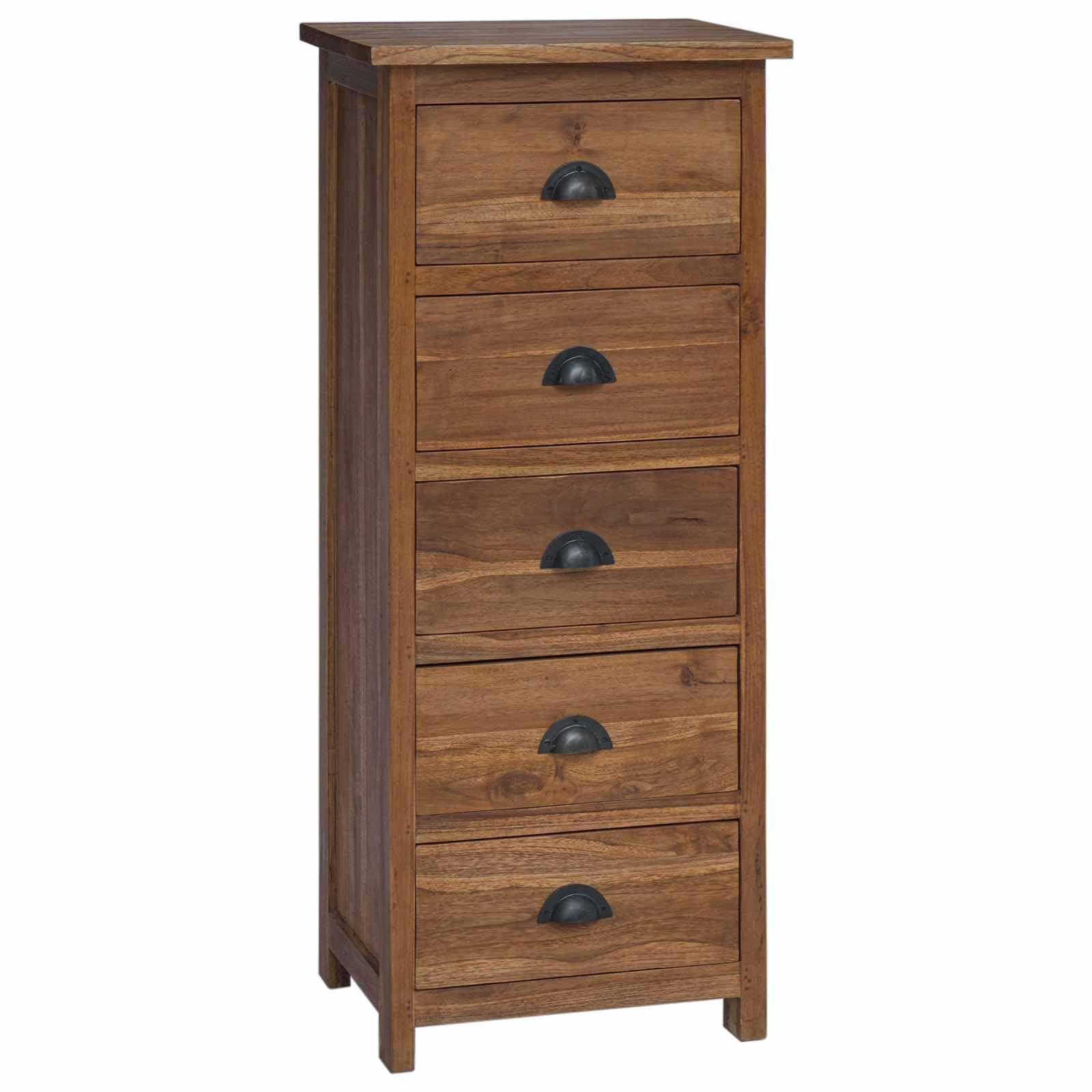 Commode Naturel 45 x 35 x 110 cm Bois de Teck Massif,Meubles,Armoires & Meubles de Rangement,Commodes,24.82 kg-42017962