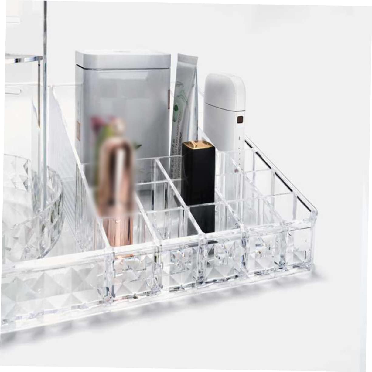Cosmetic Storage Rack Acrylic Makeup Organizer Rotating Display Case for Vanity Bathroom