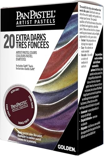 PanPastel Artist Pastels by GOLDEN, Extra Dark Shades Set, 20 Colors