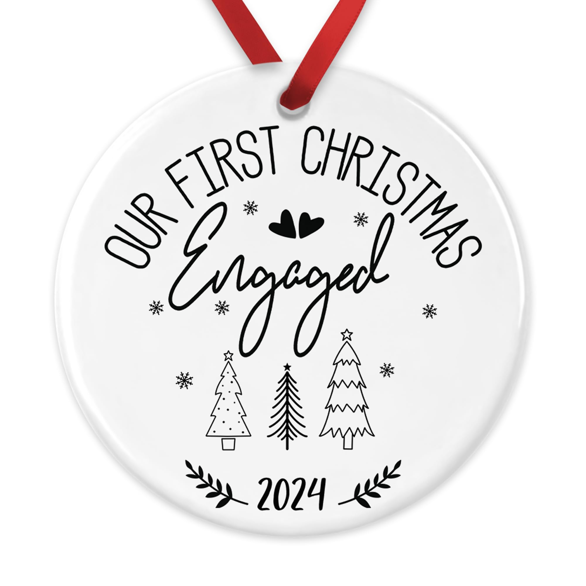 Our First Christmas Engaged Bauble, 1st Xmas Engaged Ornament, Fiance Gift, Couples Gift Christmas Ornament, Engagement Gift