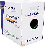 Vista 1 de Infinity Cable Cat6e Plenum 600MHz CMP 23AWG UTP sólido 100% cobre puro, 1000 pies, caja fácil de tirar (Reelex II), color verde