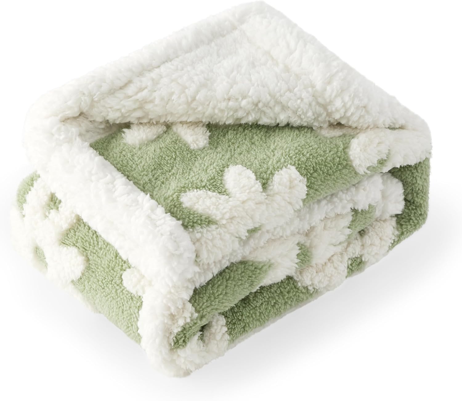 FOXHOLE Double Sided Dog Blankets Waterproof Pet Blanket (Green/White, 130x150cm/51x59 in)