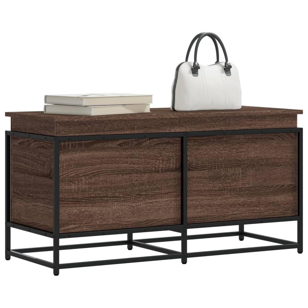 Aufbewahrungsbox mit Deckel Eichen-Optik 100x40x51,5 cm Ordnungsbox Aufbewahrung Organizer Kleideraufbewahrung zum Kleidung, Schlafzimmer, Haus, Büro