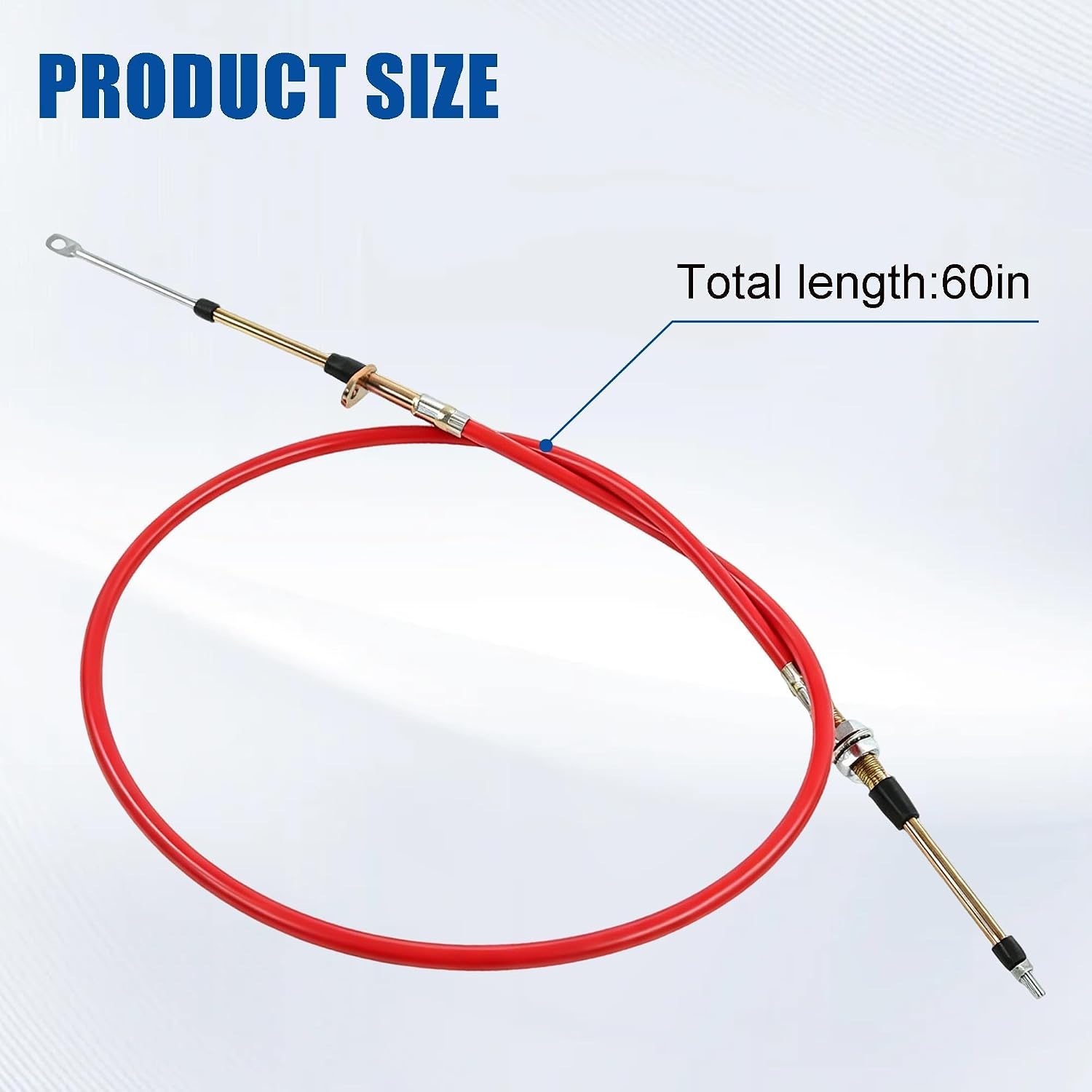 80833 Shifter Cable Fit for B&M Transmission Shift Lever with Eyelet End | for 5ft Long Automatic Transmission Shifter Cable AF72-1002 BMM-80833 0.375 Inch Outer Diameter Red Replace 80605