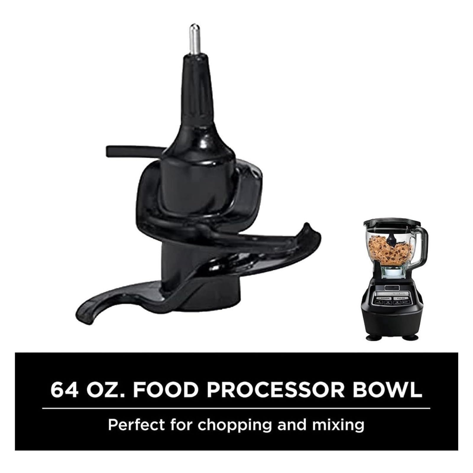 Lame de rechange for pétrir la pâte, compatible avec le bol de robot culinaire Ninja BN601/BL770Mega/BN801 de 1,9 L (64 oz).