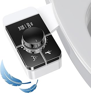 Veken Bidet Attachment for Toilet - Ultra-Slim Self Cleaning Fresh Water Sprayer Bidets Baday Beday Badette Bedette Toilet Seat Attachment with Dual Nozzle for Feminine and Posterior Wash